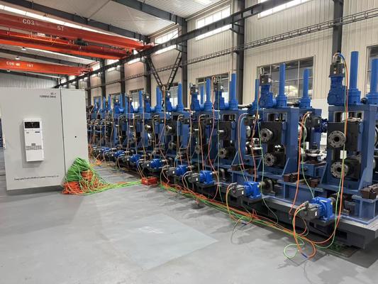 Mesin Pabrik Tabung Las ZY20 HF φ10-26mm Pipa Baja Bulat 0.4-1.5mm 100kW Solid State Line